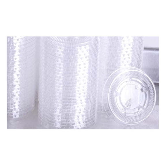 Plastic Lids, PET, .5 oz - 1 oz, Clear, E10004468 (Case of 2,500)
