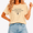 1-apricot, variant on Women's Plain Monochrome Serif Font Basic Block Cross Christian Spiritual Quote Graphic Short Sleeve T-Shirt