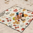 thumbnail image 5 of Leaves Flowers and Pines Beach Blanket Outdoor Picnic Blanket 78"x 78" Waterproof Foldable for Beach Camping Travel Hiking Grass Lawn Park, 5 of 5