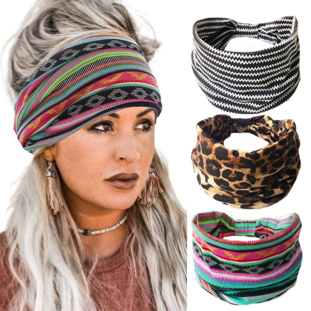 3 Pieces Boho Bandeau Headbands Wide Knot Hair Scarf Floral Printed Hair  Band Elastic Turban Thick Head Wrap Stretch Fabric Cotton Head Bands Thick  Fashion Hair Accessories for Women Style 2 | Walmart Canada