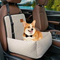 Dog Car Seat Pet Booster Seat Pet Travel Safety Car Seat,The Dog seat Made is Safe and Comfortable, and can be Disassembled for Easy Cleaning (Beige)