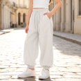 thumbnail image 4 of TIREOW Girls Boys Wide Leg Sweatpants Solid Color Elastic Waist Baggy Sweat Pants Kids Fashion Lightweight Casual Loose Fit Jogger Pants, 4 of 5