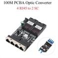 thumbnail image 3 of Convertidor de Medios de Fibra Óptica de 100 M, 4 Puertos RJ45 A 2 Conectores Ópticos SC A+B, 1310 Nm/1550 Nm, Placa PCBA, Conmutador Ethernet de 20 Km., 3 of 5