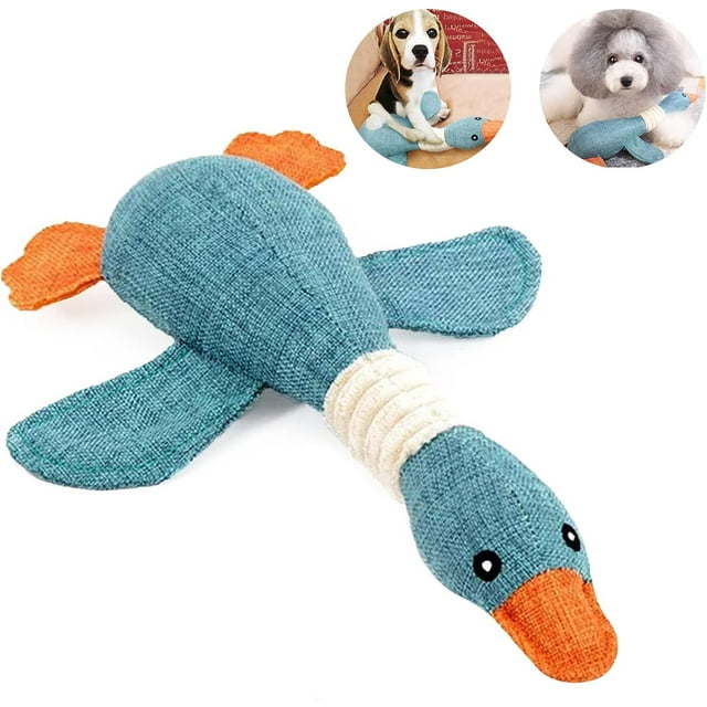Dog Toys Tough Durable Small Puppy Large Big Duck Dogs Pet Chew Toy for Aggressive Chewers Soothing Teeth Cleaning Blue