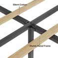 thumbnail image 5 of King Platform Bed Frame with Wingback Headboard, Wood Slat Support, Noise-Free, No Box Spring Needed, 850 lbs, White, 5 of 10
