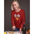 thumbnail image 4 of Tstars Turkey Face Shirt Long Sleeve Funny Thanksgiving Sweatshirt for Women Medium Red, 4 of 6