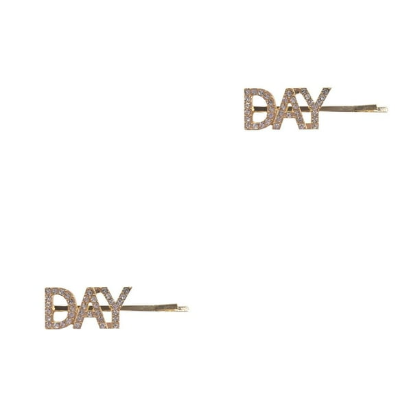 Qarigey Alfileres de aleación con letras encantadoras, Clip portátil hermoso para la cabeza, herramientas de estilo multifuncionales delicadas y ESTRELLA 2piezas Qarigey CBP301160