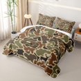 thumbnail image 3 of Catabedysis Rustic Camo Camping Quilt Full,Jungle Animal Deer Bear Full Bedspread Sets For Boys,Green Brown,3Pcs, 3 of 7