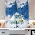 thumbnail image 4 of Abstract Mottled Design Swag Curtain Valance for Windows, Retro Blue White Gradient Window Treatments Short Swag Topper for Kitchen Windows Bathroom Bedroom, 28"x36", 4 of 8