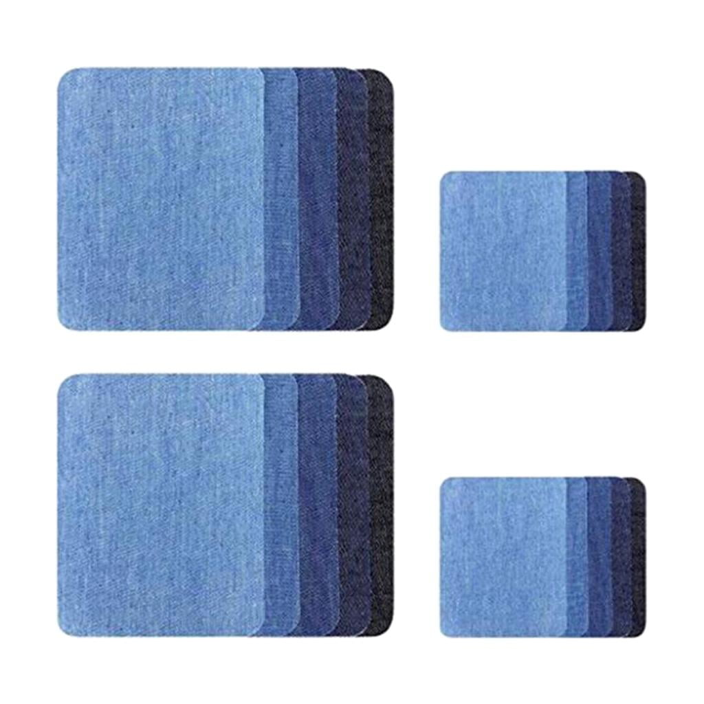 20 Pieces Rectangle Fabric Iron Applique Repair Kit Large And Small for Clothes, Bags
