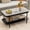 Gray+black, variant on 2-Tier Coffee Table with Storage, Faux Mable Center Table w/Sintered Stone Top, Accent Cocktail Table with Heavy-Duty Metal Frame