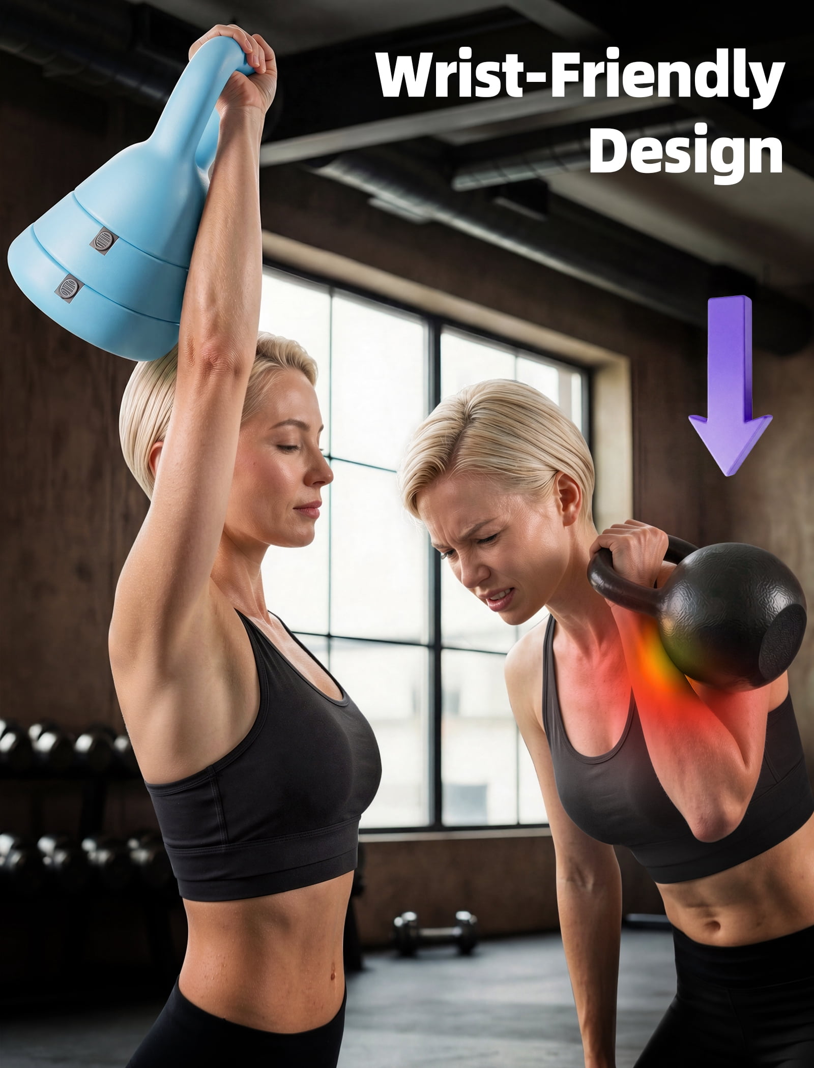 EAST MOUNT Adjustable Kettlebell, 5lb 9lb 15lb Kettlebell Weights Set, Ergonomic Design & Wide-Handle for Home Gym, Full-Body Workouts Strength Rehabilitation Training, Good for Men Women & Beginners