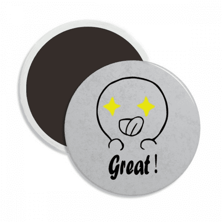 

Great Black Cute Chat Happy Pattern Round Ceracs Fridge Magnet Keepsake Decoration