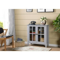 Belen Kox Dark Gray Glass Door Accent and Display Cabinet