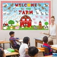 thumbnail image 4 of Farm Animals Bulletin Board Decorations with Background Welcome to The Farm Paper Cutouts Barnyard Farm Back to School Bulletin Board Set for School Classroom Chalkboard Wall Decor Supplies, 4 of 7