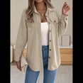 thumbnail image 4 of Camisa de Punto para Mujer, de Otoño, de Corta, de , de Larga, con Botones Albaricoque M, 4 of 9
