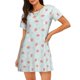thumbnail image 1 of Fotbe Strawberry Bata de Dormir para Mujer con Estampado, Camisón de Algodón de Manga Corta, Ropa de Dormir Casual, 1 of 6