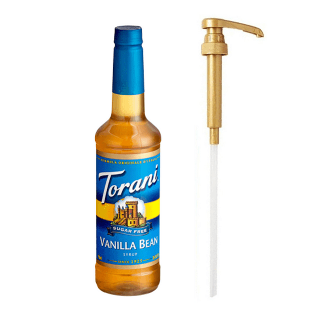 Torani Sugar-Free Vanilla Bean Flavoring Syrup Plastic 750 mL Bonus Squeeze Pump