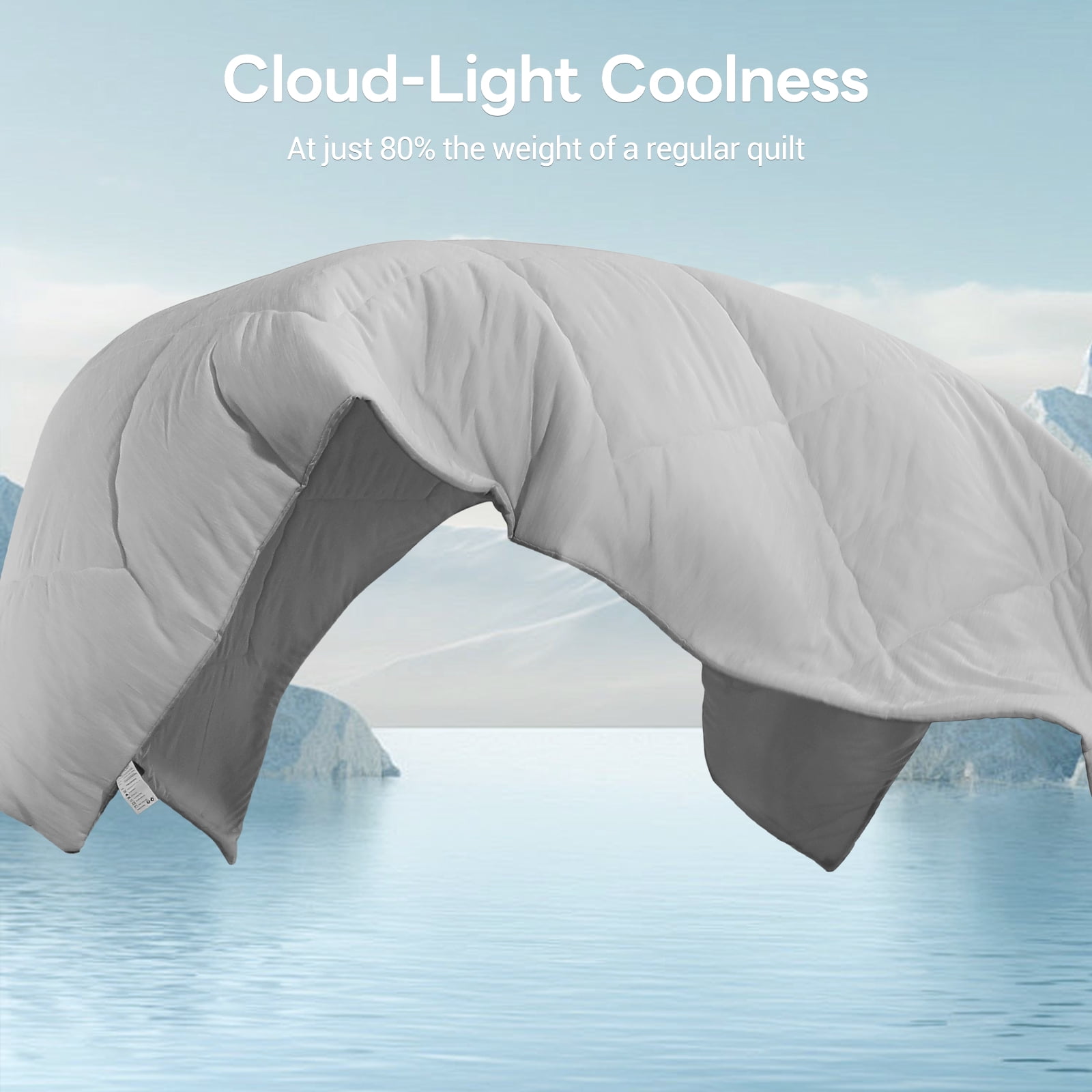 Aship Cooling Comforter Twin Size, Dual Sided Summer Comforter for Hot Sleepers, Q-Max>0.45 Arc-Chill Fabric Lightweight Breathable Cooling Quilt 59*74 in