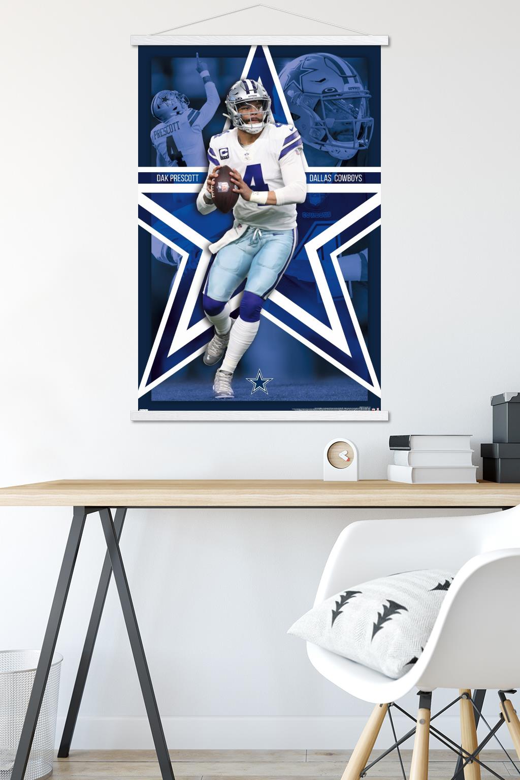 NFL Dallas Cowboys - Dak Prescott 22 Wall Poster with Magnetic Frame,  22.375