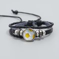 thumbnail image 2 of (Jaune) Pulsera de fútbol regulable en perlas, diseño personalizado, cadeau de Noël, de vacances ou d'anniversaire, pulsera de fan étudiant (Noir) Pulsera de cuero de vachette personalizada regulable, 2 of 5
