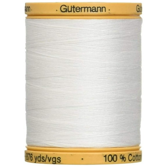Gutermann 876 yd Natural Cotton Thread - White (800C-5709)