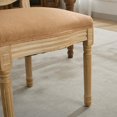 thumbnail image 6 of DONICK French Upholstered Dining Chairs,Farmhouse Round Back Tufted Solid Wood For Kitchen,Restaurant(Fabric,Tan,Set of 2), 6 of 13