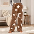 thumbnail image 2 of Kezqiaxn Comfy Pants Women Fleece Stretchy High Waisted Warm Lounge Pants with Pockets Fall Pajama Bottoms Plus Size Fashion Coffee A M, 2 of 9