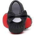 thumbnail image 2 of Double Bow Fringe Baby Moccasins - Soft Sole Baby Shoes Girls Toddler Crib Flats, 2 of 7