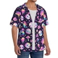 thumbnail image 2 of Gukieu Skull mushroom space Print Men's Short-sleeved Shirts, Button-down Pocket Shirts, T-shirts, Beach Vacation Travel Summer Clothing-Small, 2 of 5