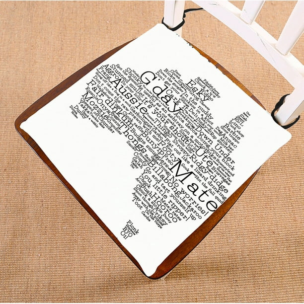 ABPHQTO Australia Map Australian Slang Words Chair Pad Seat Cushion
