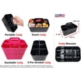 thumbnail image 4 of Small Stackable Plastic Caddy with Handle 6 Compartment | Desk, Makeup, Dorm Caddy, Classroom Art Organizers - 4 Pack, Made In USA (Hot Pink), 4 of 8