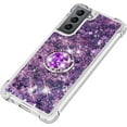 thumbnail image 5 of case for Samsung S21 Plus 5G 6.7" Case,Creativity Clear Quicksand Glitter Flowing Liquid Floating Soft TPU Case w/Stand Bling Diamond Sparkle Phone Cover for Samsung S21 Plus 6.7"  Purple, 5 of 7