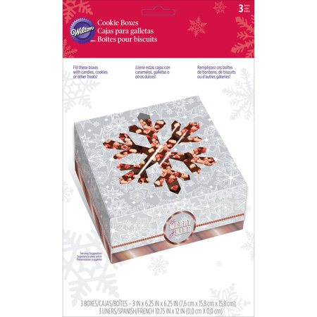 Cupcake Boxes-4 Cavity Snowflake Wishes 3/Pkg