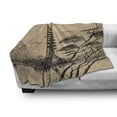 thumbnail image 3 of East Soft Flannel Fleece Throw Blanket, Old Stone Tiered Tower Vintage Taoist House of Faith Historical Illustration, Cozy Plush for Indoor and Outdoor Use, 50" x 60", Pale Brown Black, by Ambesonne, 3 of 6