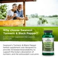 Swanson Turmeric and Black Pepper Vegetable Capsules, 600 mg, 60 Count