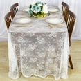 thumbnail image 3 of Lace Tablecloth 60×120 Inch for Rustic Boho Wedding Bridal Shower Party Decoration, Classy Rectangle Long Vintage Embroidered Reception Table Cloth Decor, 3 of 8
