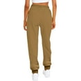 thumbnail image 4 of AKEGAMN Solid Color Drawstring Elastic Waist Casual Loose Foot Sweatpants, Brown XXL, Size S-XXL, 4 of 5