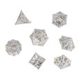 thumbnail image 1 of Dados poliédricos huecos, 7 piezas de dados de metal con patrón de calavera hueca, características mejoradas, 1 of 5