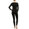 thumbnail image 3 of Women's Winter Thermal Soft Stretch Base Layer Underwear Set Top and Bottom,, BLACK, Medium, 3 of 6