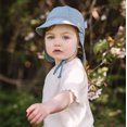 thumbnail image 4 of JAN & JUL Baby Sun-Hat with Neck Flap for Boys, Breathable Summer Cap for Swimming (Blue Grey, Size S: 3-6m), 4 of 7