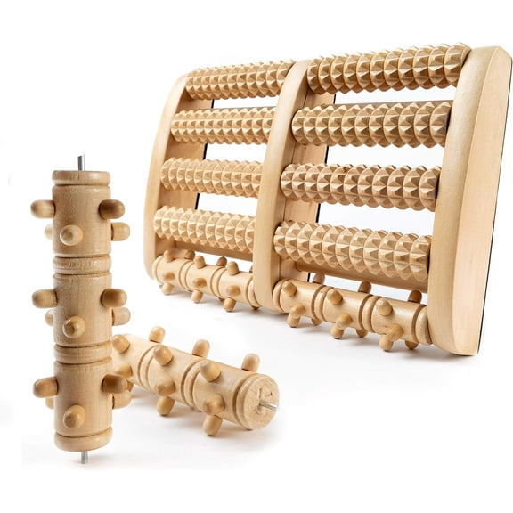 Reflexology Massage Tool, Portable Wooden Foot Massager Promotes Blood Circulation, Ideal Gift For Occasions (26X12Cm)