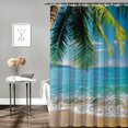 thumbnail image 2 of Fenyluxe Palm Tree Shower Curtain Set for Kids Teens Adults with Hooks, 100% Polyester Fabric, Waterproof, Quick Drying, Various Sizes 69"x72, 2 of 7