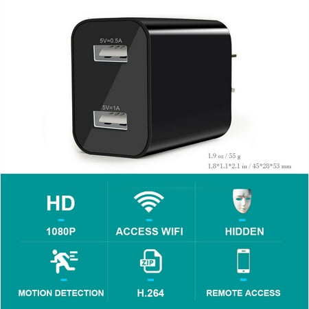 CAMDUCK 2024 Upgraded Nanny Cam Changer Wireless, WiFi Camera with Remote View, 1080P HD Nanny Camera Charger, Nanny Cam, Indoor /Outdoor Security Camera, motion detection