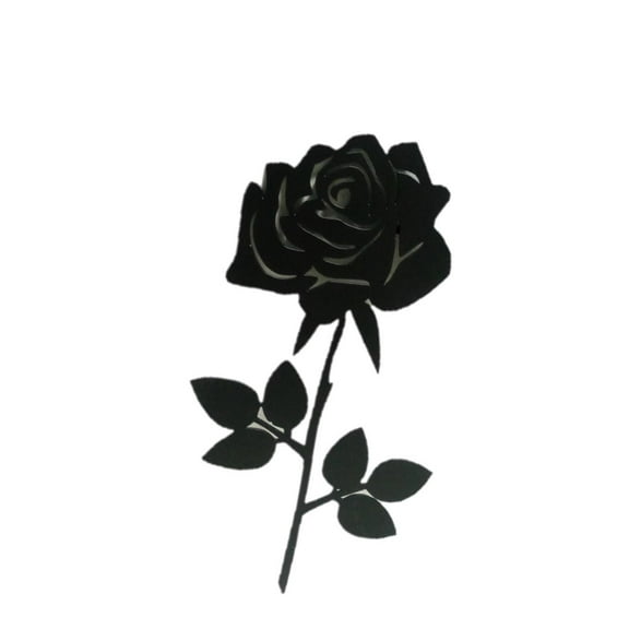 Metal Rose Flower Wrought Iron Wall Art Home Decor Decoration Patio Black Plaque 12 inch Hand Made