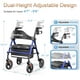 thumbnail image 5 of Andador con ruedas Soundfuse con asiento para personas mayores, plegable, con ruedas grandes de 8", todoterreno, asas y asiento ergonómico de altura ajustable, 169 kg (350 lb), compatible con FSA y HS, 5 of 5