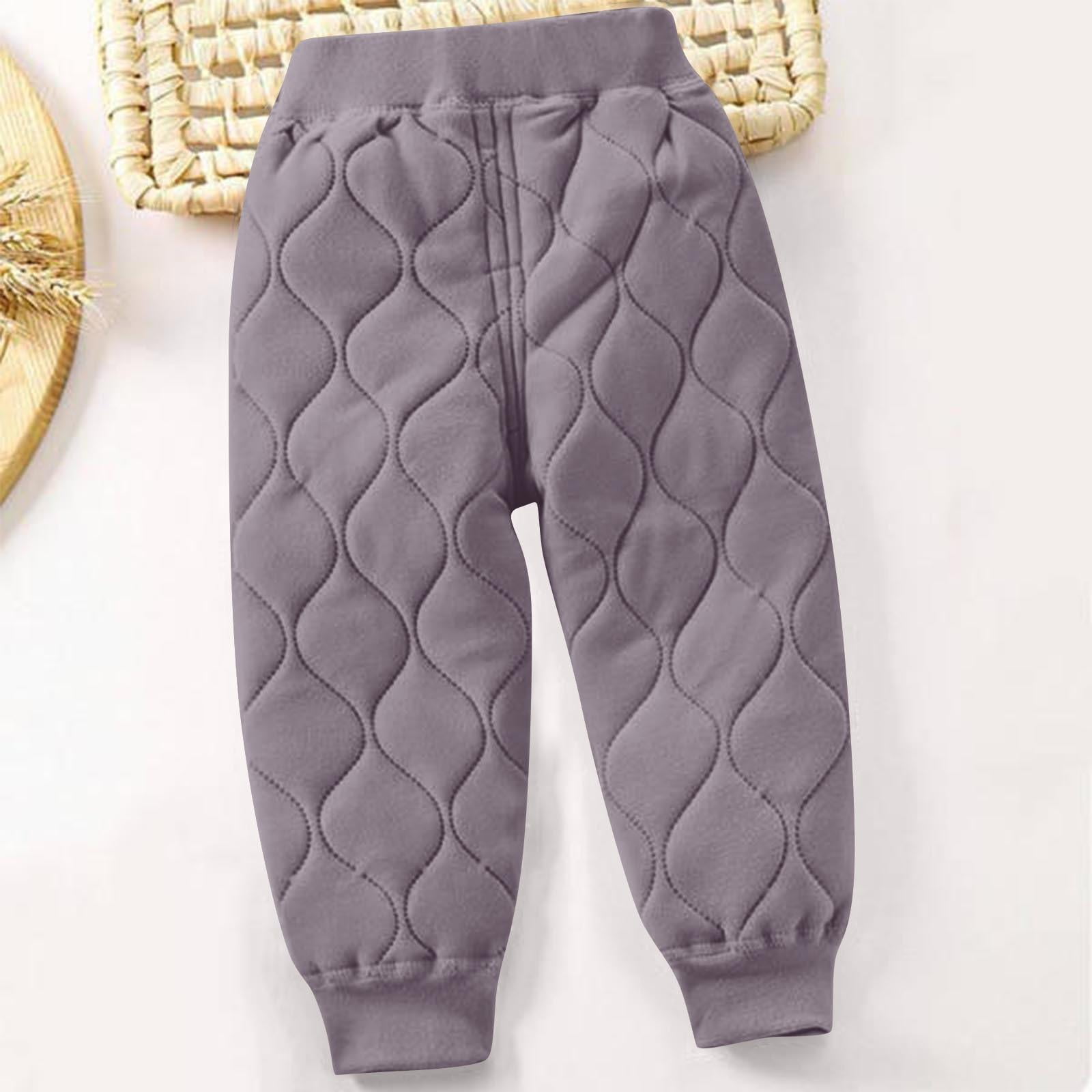 YUSIM Boys Winter Warm Pants- Thick Casual Elastic Waist Cotton Kids Lounge Pants Gray Size 6 T