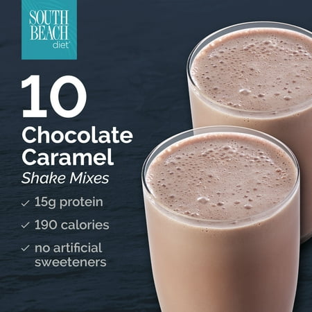 South Beach Diet Chocolate Caramel Shake Mixes, 1.4 oz, 10 (Best Diet Shakes To Lose Weight Fast)