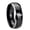 Black 2 Tone Polish Edge, variant on Penguin Pattern Concave Black Tungsten Men Ring 10MM