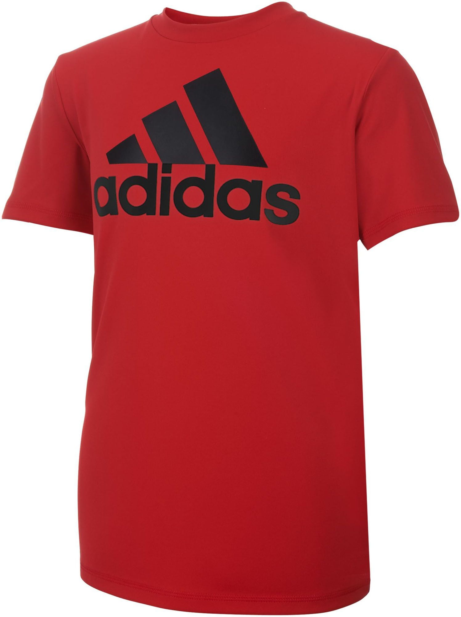 Adidas Big Boy's Short Sleeve Aeroready Performance Logo Tshirt Red